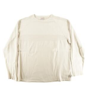 Vintage Anchor Blue Ribbed Textured Cream Knit Long Sleeve Sweater XL Hong Kong